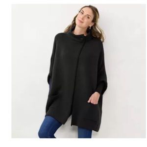 LC Conrad Solid Knit Riding cape black